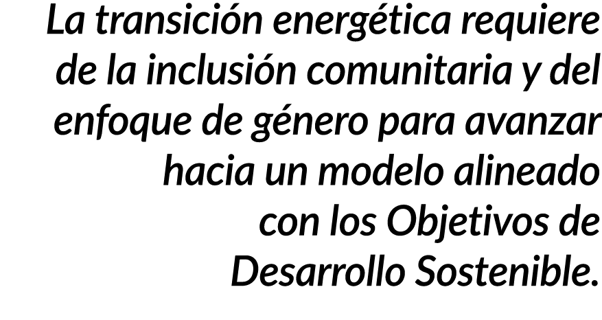 La transici n energ tica requiere de la inclusi n comunitaria y del enfoque de g nero para avanzar hacia un modelo al...