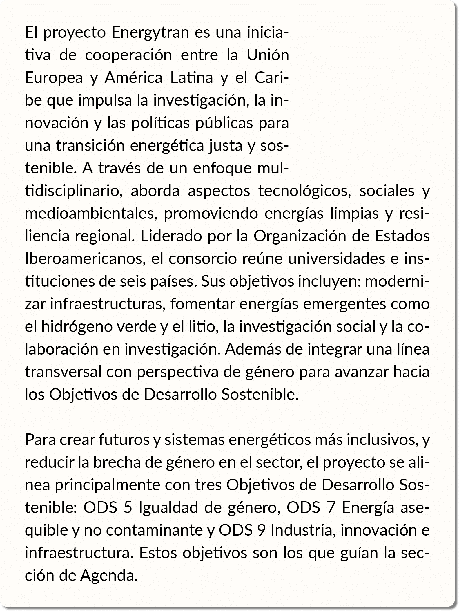 El proyecto Energytran es una iniciativa de cooperaci n entre la Uni n Europea y Am rica Latina y el Caribe que impul...