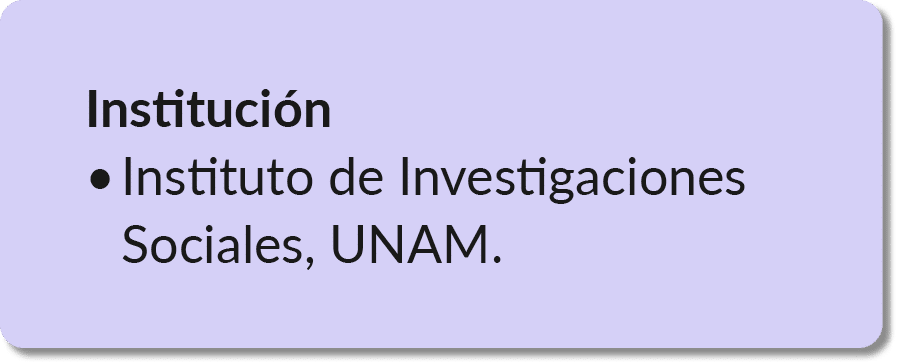 Instituci n Instituto de Investigaciones Sociales, UNAM.