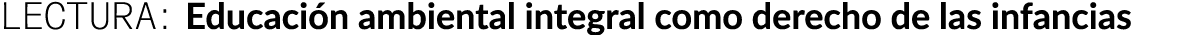 lectura: Educaci n ambiental integral como derecho de las infancias