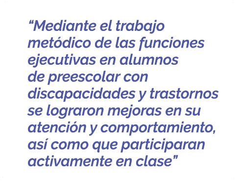  “Mediante el trabajo met dico de las funciones ejecutivas en alumnos de preescolar con discapacidades y trastornos s...