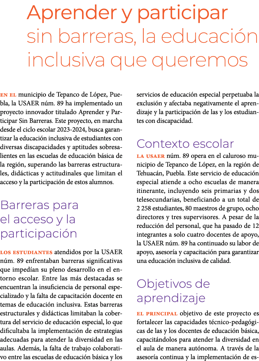 Aprender y participar sin barreras, la educaci n inclusiva que queremos En el municipio de Tepanco de L pez, Puebla,...