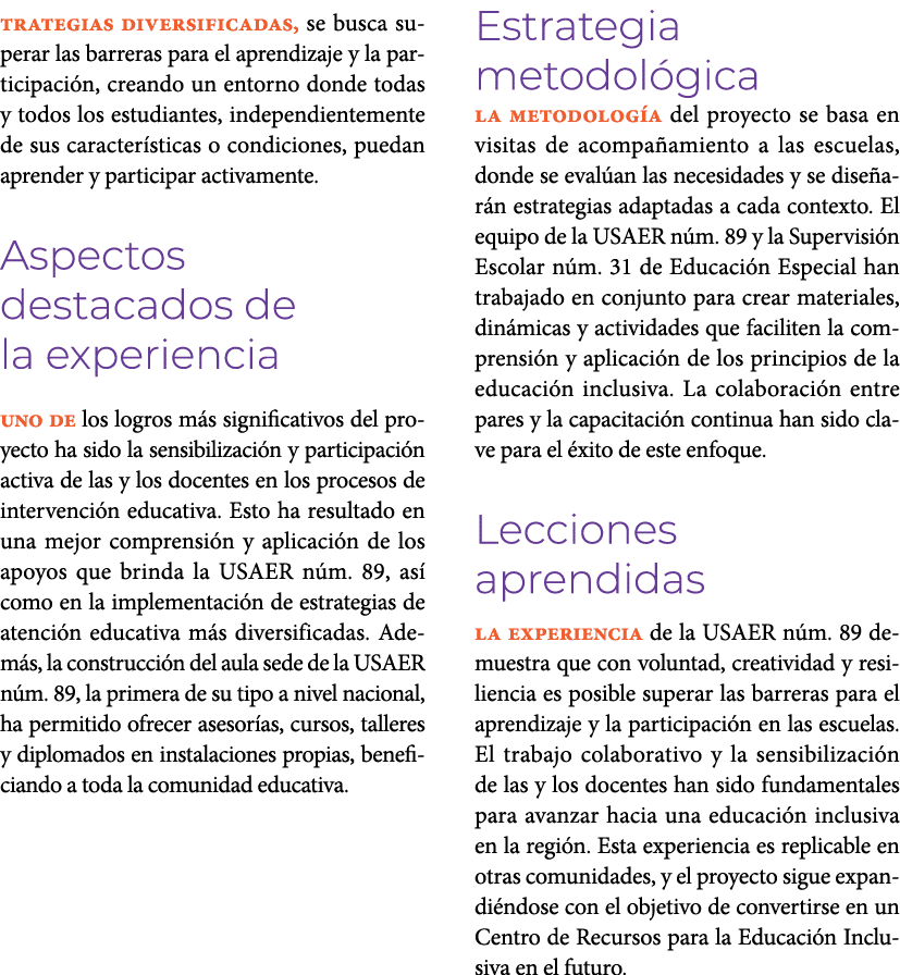 trategias diversificadas, se busca superar las barreras para el aprendizaje y la participaci n, creando un entorno do...