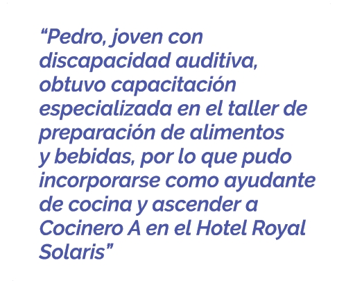  “Pedro, joven con discapacidad auditiva, obtuvo capacitaci n especializada en el taller de preparaci n de alimentos ...