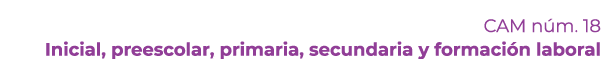  CAM n m. 18 Inicial, preescolar, primaria, secundaria y formaci n laboral 