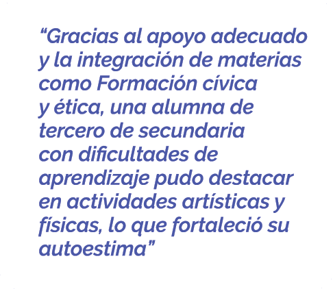  “Gracias al apoyo adecuado y la integraci n de materias como Formaci n c vica y tica, una alumna de tercero de secu...