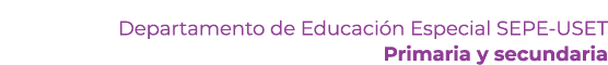  Departamento de Educaci n Especial SEPE USET Primaria y secundaria 