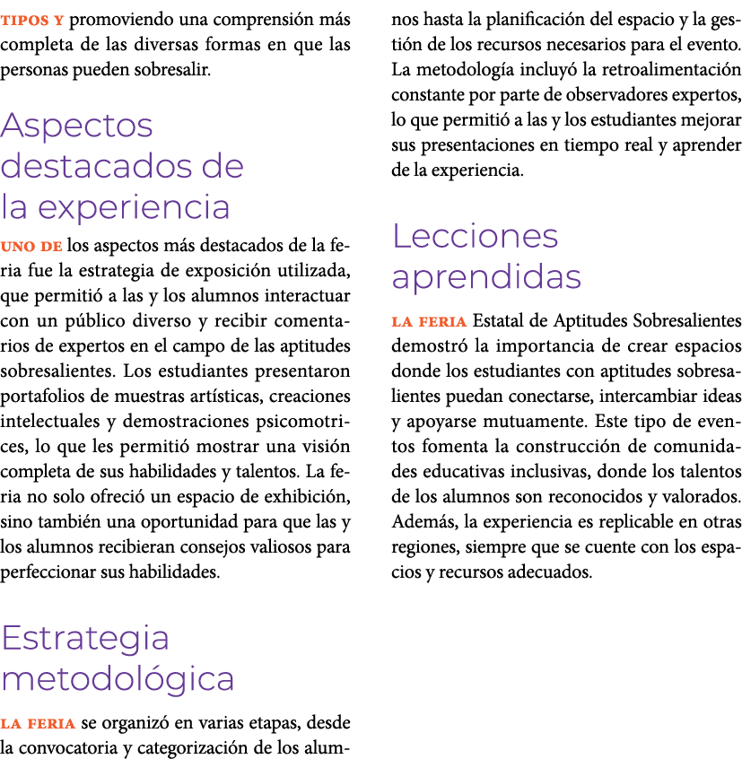 tipos y promoviendo una comprensi n m s completa de las diversas formas en que las personas pueden sobresalir. Aspect...