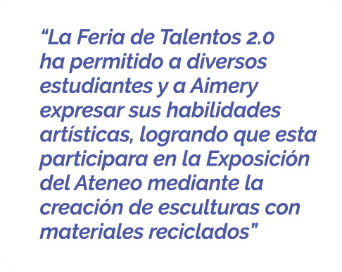  “La Feria de Talentos 2.0 ha permitido a diversos estudiantes y a Aimery expresar sus habilidades art sticas, logran...