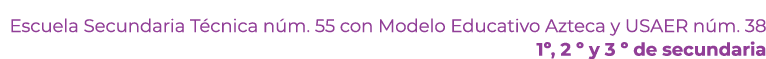Escuela Secundaria T cnica n m. 55 con Modelo Educativo Azteca y USAER n m. 38 1º, 2 º y 3 º de secundaria 