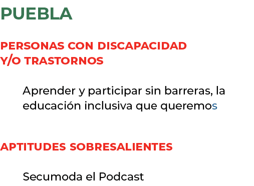 puebla Personas con discapacidad y/o trastornos Aprender y participar sin barreras, la educaci n inclusiva que querem...
