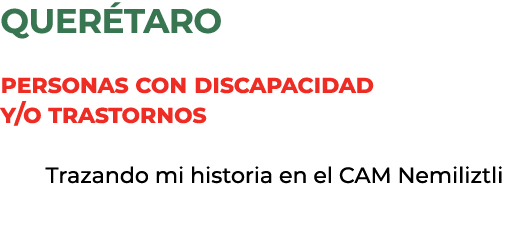quer taro Personas con discapacidad y/o trastornos Trazando mi historia en el CAM Nemiliztli