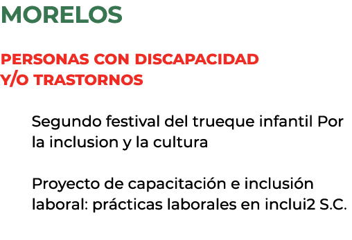 morelos Personas con discapacidad y/o trastornos Segundo festival del trueque infantil Por la inclusion y la cultura ...