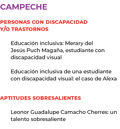 campeche Personas con discapacidad y/o trastornos Educaci n inclusiva: Merary del Jes s Puch Maga a, estudiante con d...