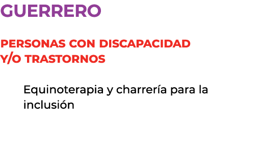 guerrero Personas con discapacidad y/o trastornos Equinoterapia y charrer a para la inclusi n 