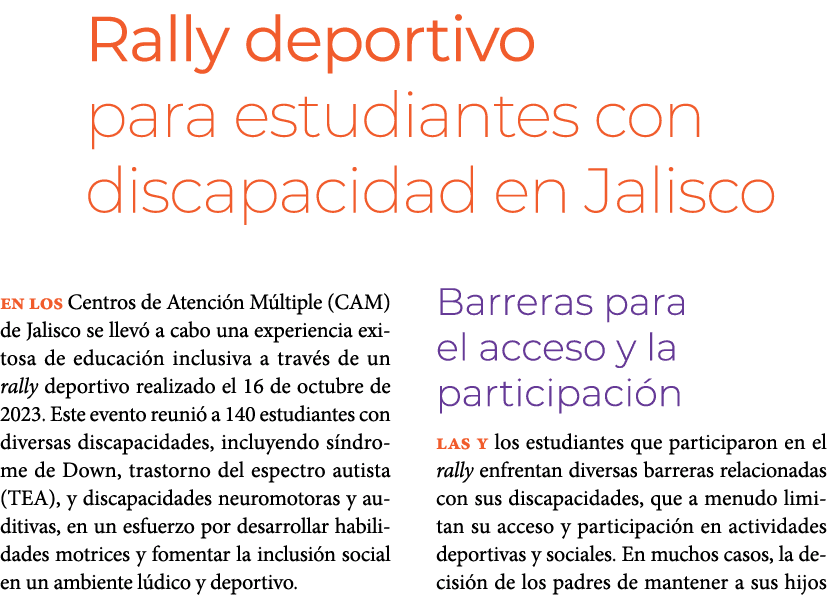 Rally deportivo para estudiantes con discapacidad en Jalisco En los Centros de Atenci n M ltiple (CAM) de Jalisco se...