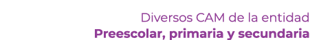 Diversos CAM de la entidad Preescolar, primaria y secundaria