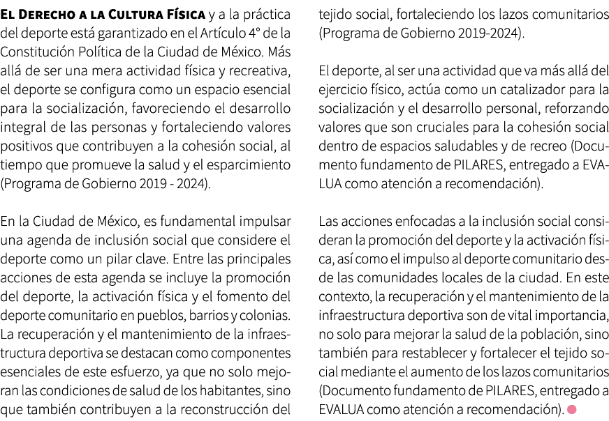 El Derecho a la Cultura F sica y a la pr ctica del deporte est garantizado en el Art culo 4° de la Constituci n Pol ...